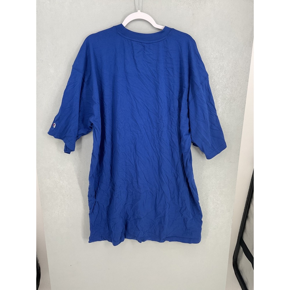 Champion Mens T-Shirt Blue Script Logo Graphic Cotton Big and Tall 3XLT - Picture 5 of 6